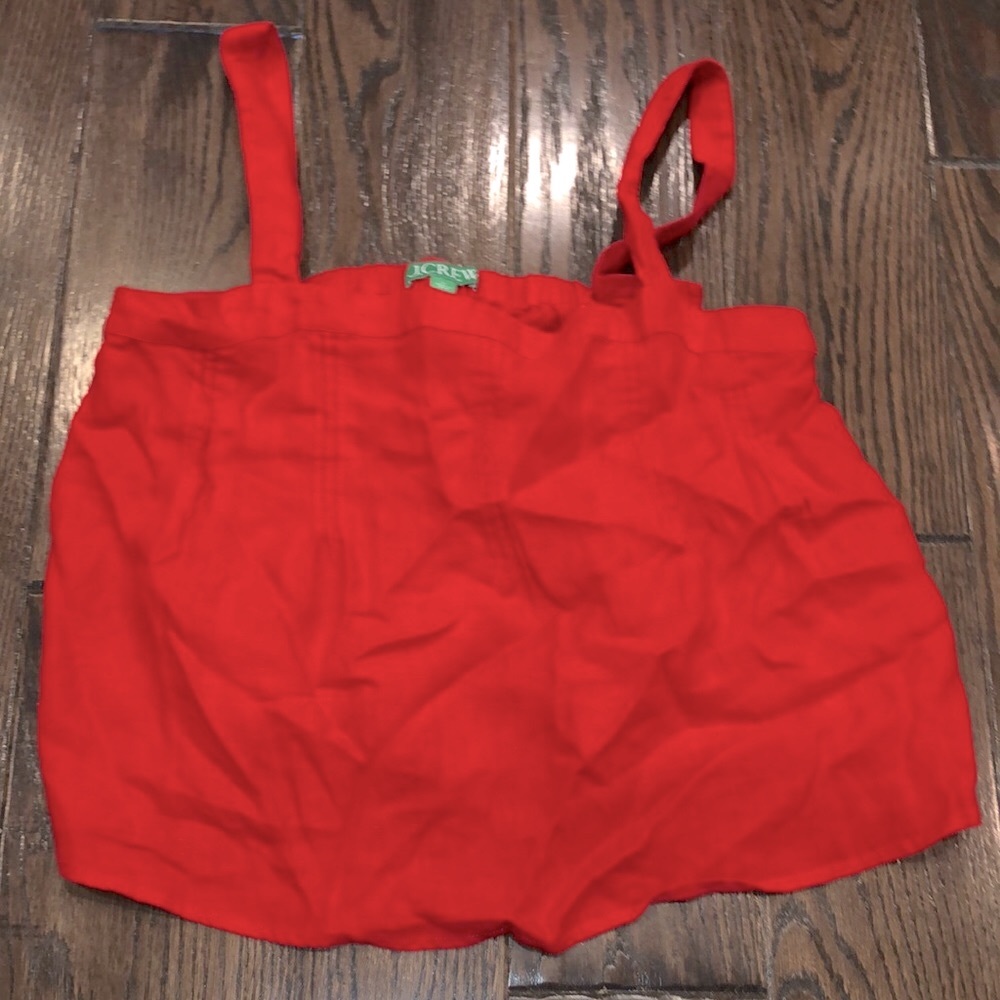J crew red top size small linen fabric